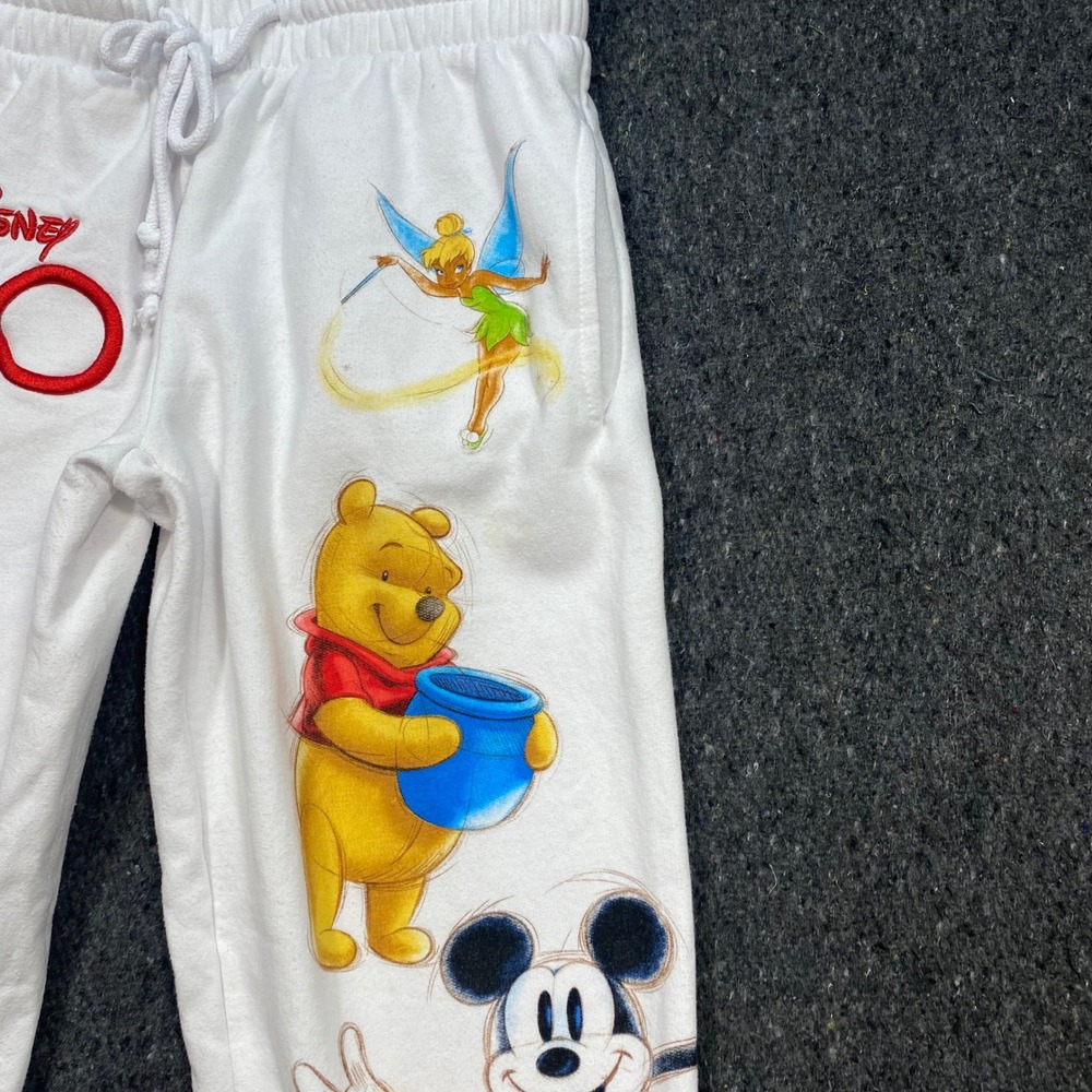 Disney 100th Anniversary White Womens XS Character Graphic Jogger Sweatpants - Picture 3 of 15